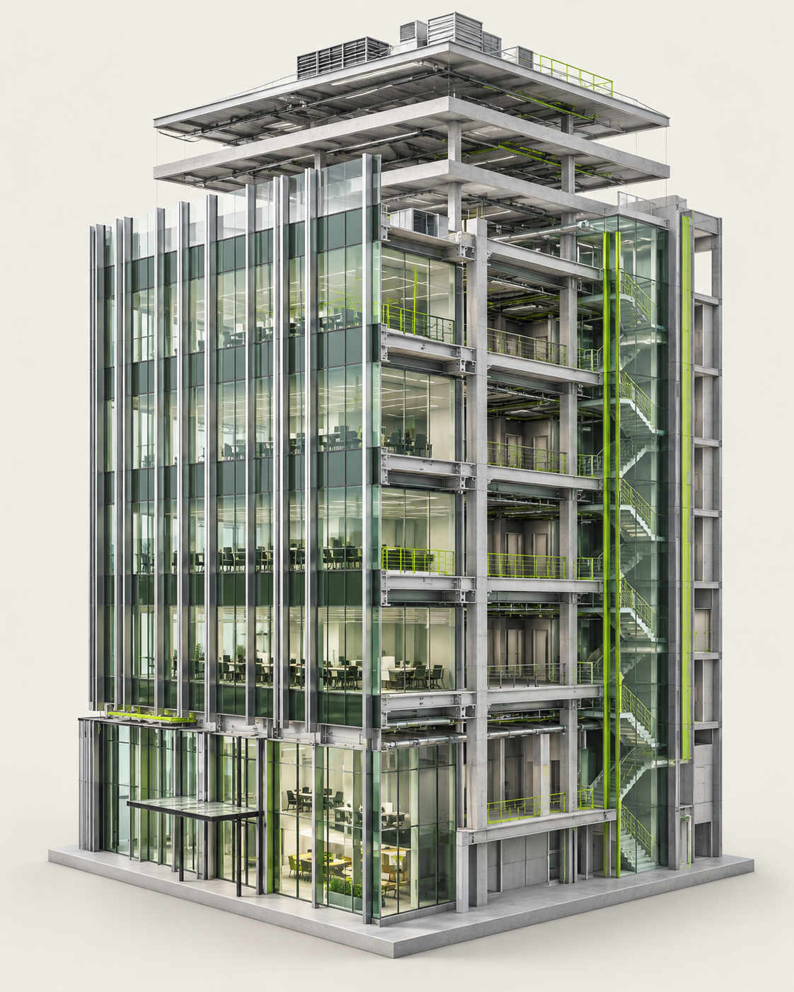 Visualización conceptual de un modelo arquitectónico coordinado
